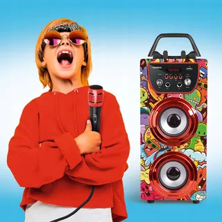 TRENDIX Karaoke voor Kinderen met Bluetooth Microfoons Radio FM SD — miniatuur 4