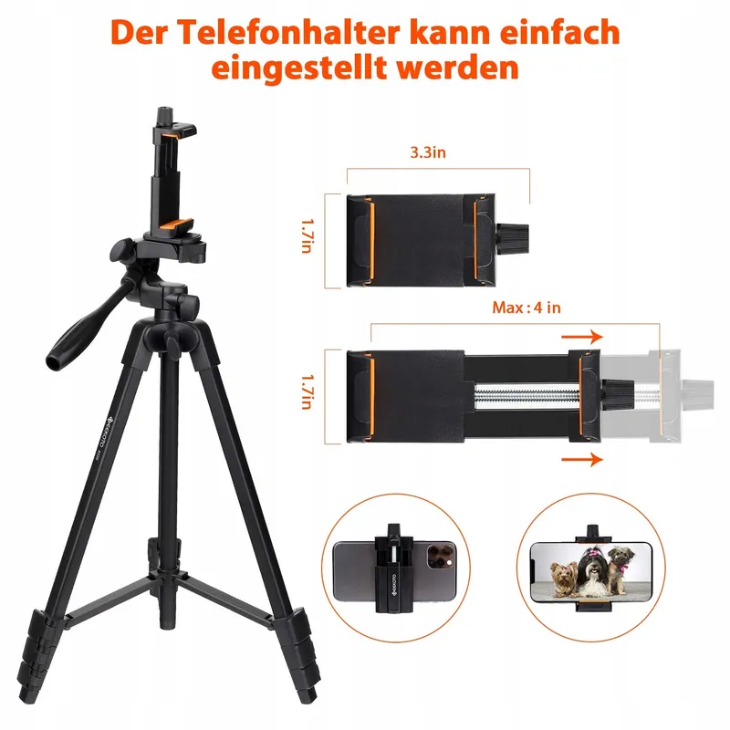 GEEKOTO Statief 54" Smartphone 360° Camera's — foto 5