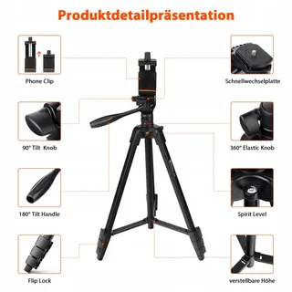 GEEKOTO Statief 54" Smartphone 360° Camera's — miniatuur 6