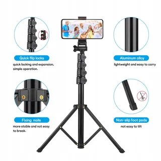 VICTIV Statief 172cm voor Smartphone iPhone Samsung Huawei Xiaomi Canon — miniatuur 7