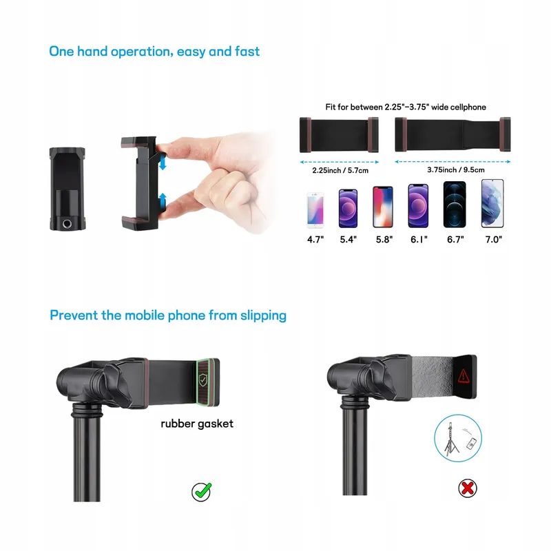 VICTIV Statief 172cm voor Smartphone iPhone Samsung Huawei Xiaomi Canon — foto 6
