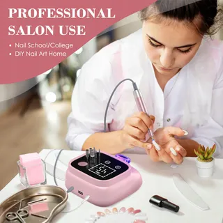 ANBEISTEE Professionele Nagelfrees 45000 RPM Set Roze — miniatuur 5