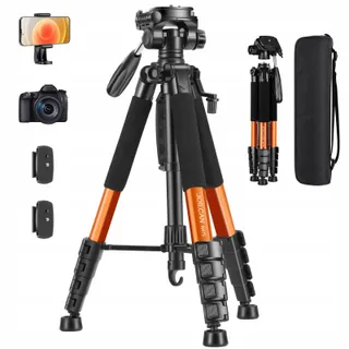 JOILCAN Camerastatief 187cm met Kop en Telefoonhouder — miniatuur 1