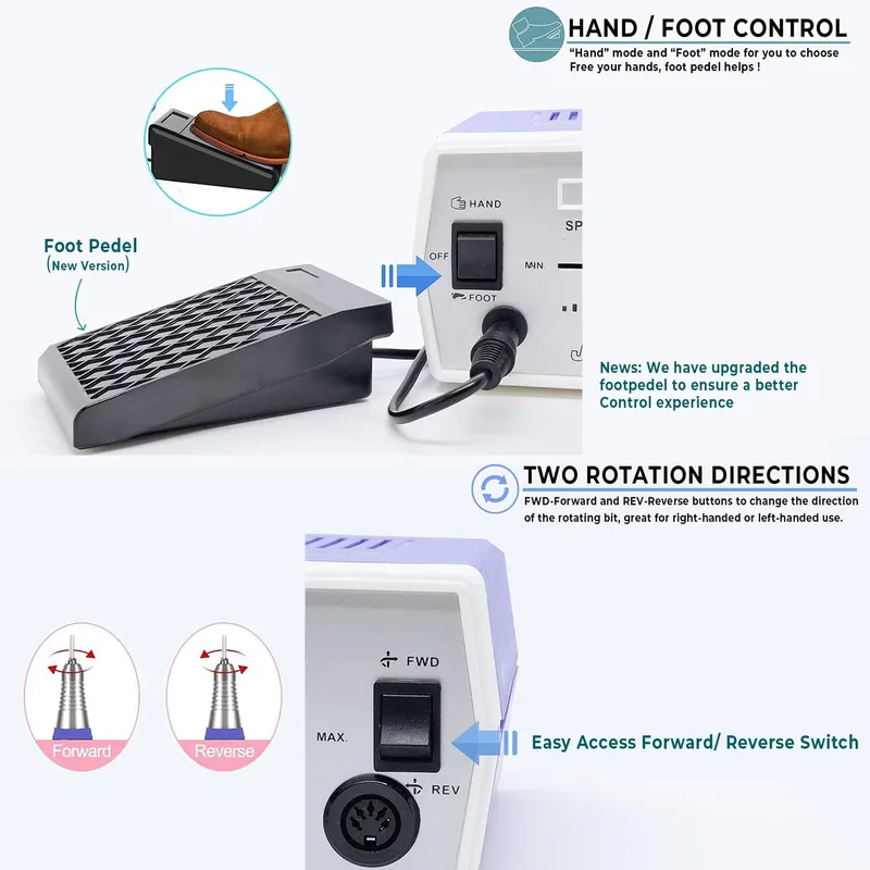 JD700 Nagelfrees 30000 rpm Manicure Pedicure Set — foto 4