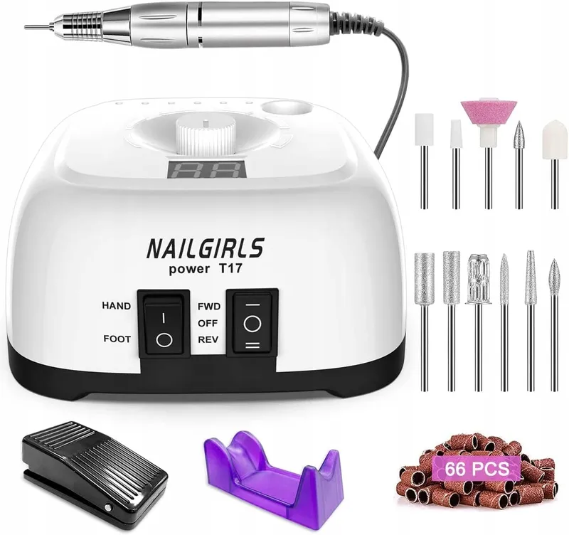 NAILGIRLS Elektrische Nagelvijl 11-in-1 35000rpm LED Display — foto 1