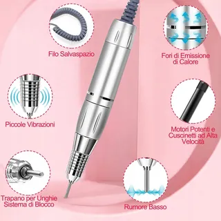 NAILGIRLS Elektrische Nagelvijl 11-in-1 35000rpm LED Display — miniatuur 3