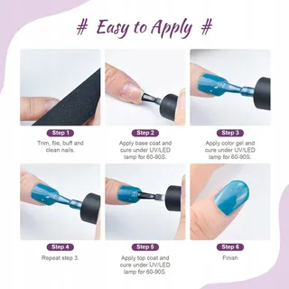 JODSONE 60-delig Gellak Kit UV Lamp Mat Glanzend Top — miniatuur 9