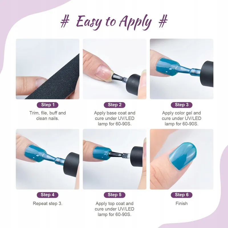 JODSONE 60-delig Gellak Kit UV Lamp Mat Glanzend Top — foto 9