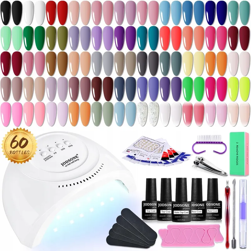 JODSONE 60-delig Gellak Kit UV Lamp Mat Glanzend Top — foto 1