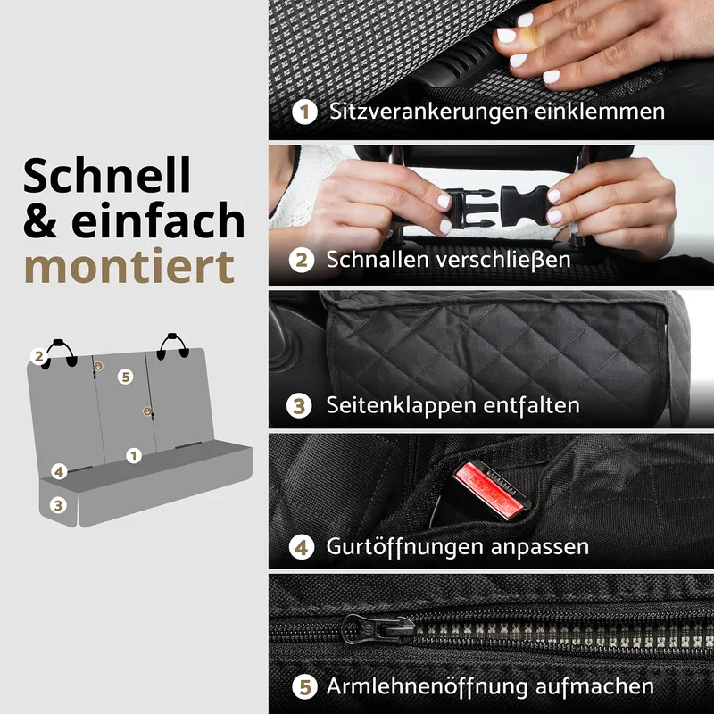 AMZPET Waterdichte Hondenmat Achterbank Auto 133x45cm — foto 5