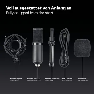 DOCKIN MP1000 USB Microfoon PC Mac Streaming Statief — miniatuur 7