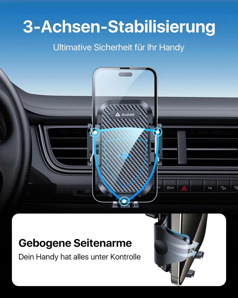 ANDOBIL Telefoonhouder Auto Ventilatie 360° iPhone 16 Pro Max Galaxy S24 — foto 3