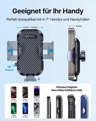 ANDOBIL Telefoonhouder Auto Ventilatie 360° iPhone 16 Pro Max Galaxy S24 — miniatuur 6