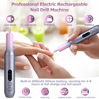 EVILTO Manicure Pedicure Set Draadloze Elektrische Vijl USB — miniatuur 5