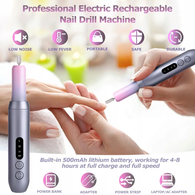 EVILTO Manicure Pedicure Set Draadloze Elektrische Vijl USB — foto 5