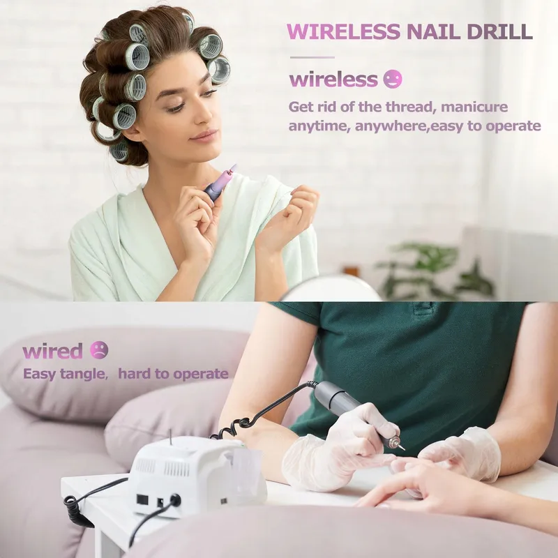 EVILTO Manicure Pedicure Set Draadloze Elektrische Vijl USB — foto 6