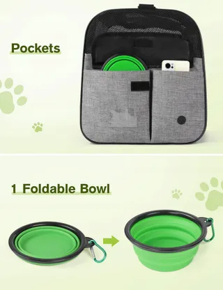 PECUTE Opvouwbare Transporttas Honden Katten tot 8kg Grijs — miniatuur 6