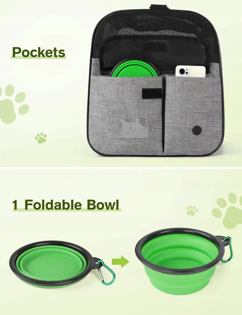 PECUTE Opvouwbare Transporttas Honden Katten tot 8kg Grijs — foto 6