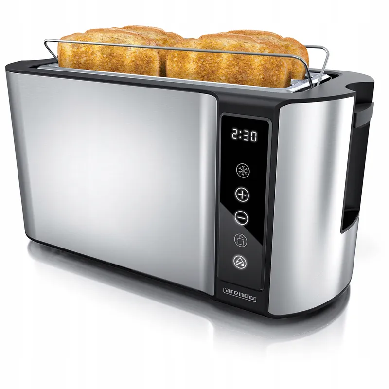 ARENDO Broodrooster Staal 4 Sneden Touchscreen 1500W 7 Standen — foto 1