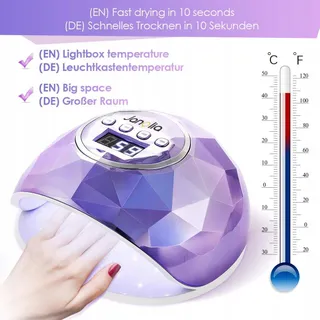 JANOLIA UV LED Nagellamp 86W Professioneel Sensor LCD Timer — miniatuur 2