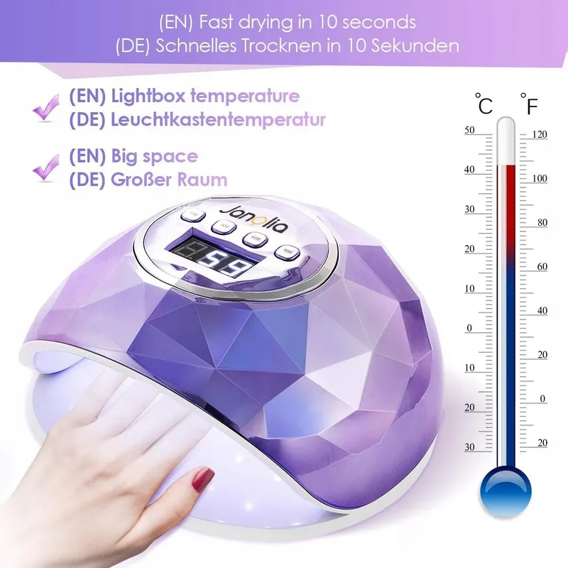 JANOLIA UV LED Nagellamp 86W Professioneel Sensor LCD Timer — foto 2