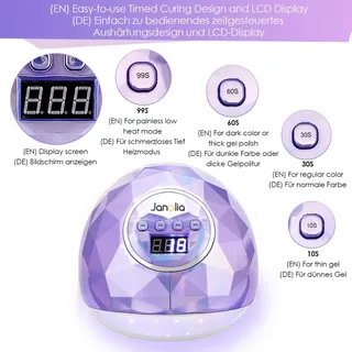 JANOLIA UV LED Nagellamp 86W Professioneel Sensor LCD Timer — miniatuur 6