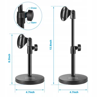BILIONE 101S Microfoonstandaard 3-in-1 Microfoonclip Telefoonclip — miniatuur 3