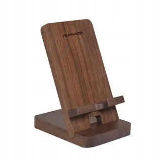 PLEHOOD Houten Telefoonstandaard Walnoot Compatibel iPhone — miniatuur 1