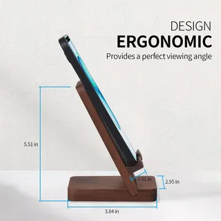 PLEHOOD Houten Telefoonstandaard Walnoot Compatibel iPhone — miniatuur 5