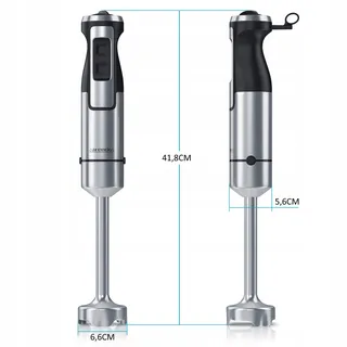 ARENDO Staafmixer 1000W RVS Traploze Snelheidsregeling Turbo — miniatuur 2