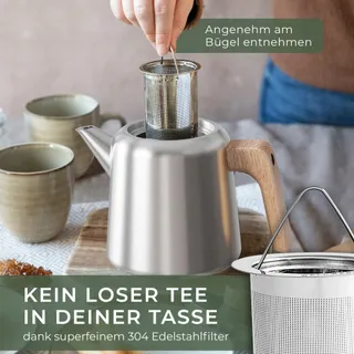 WALDWERK Theepot met Warmhouder 1,1L Roestvrij Staal 304 — miniatuur 4
