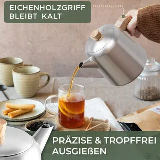 WALDWERK Theepot met Warmhouder 1,1L Roestvrij Staal 304 — miniatuur 5