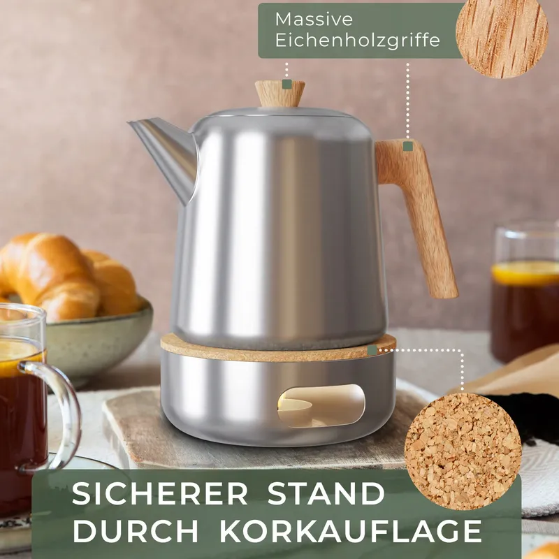 WALDWERK Theepot met Warmhouder 1,1L Roestvrij Staal 304 — foto 2