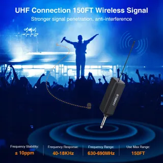 JAMELO Draadloze UHF Microfoonset Karaoke Zang Kerk Bruiloft — miniatuur 4