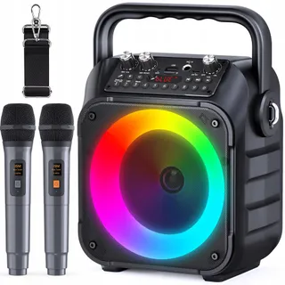 SINGINGMATE Draagbare Bluetooth Karaoke Speaker Microfoons LED — miniatuur 1