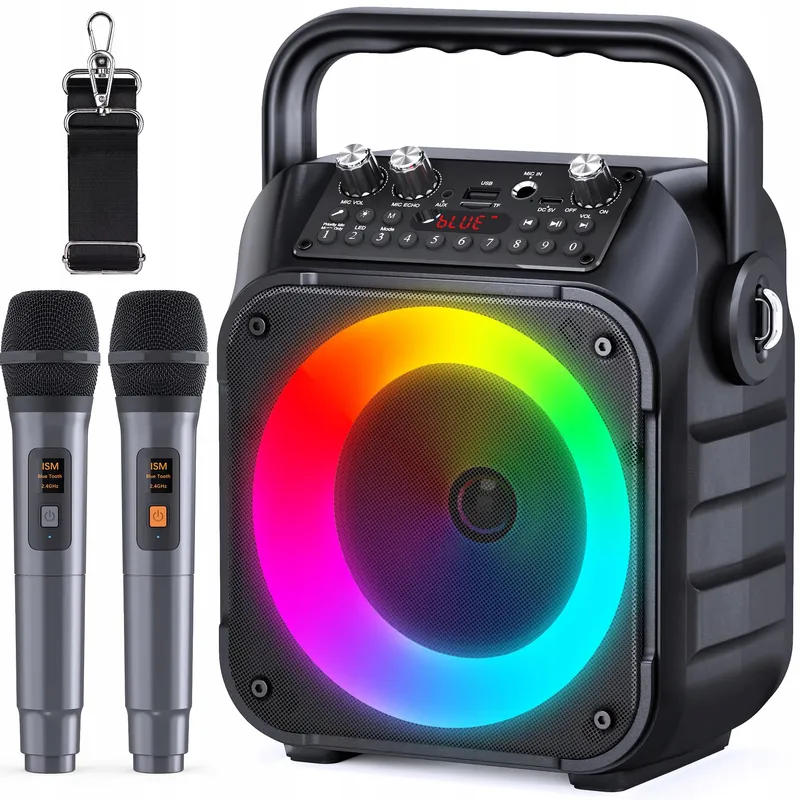 SINGINGMATE Draagbare Bluetooth Karaoke Speaker Microfoons LED — foto 1