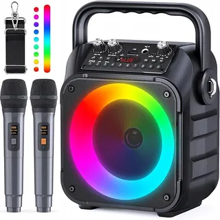 SINGINGMATE Draagbare Bluetooth Karaoke Speaker Microfoons LED — miniatuur 12