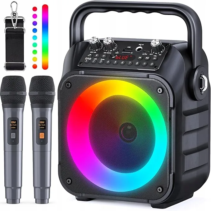 SINGINGMATE Draagbare Bluetooth Karaoke Speaker Microfoons LED — foto 12