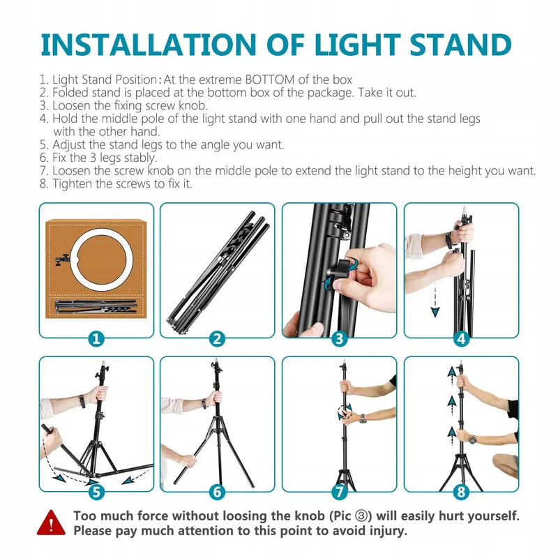 NEEWER Ringlicht Kit LED 18 Inch 52W 5500K Statief Bluetooth — foto 2