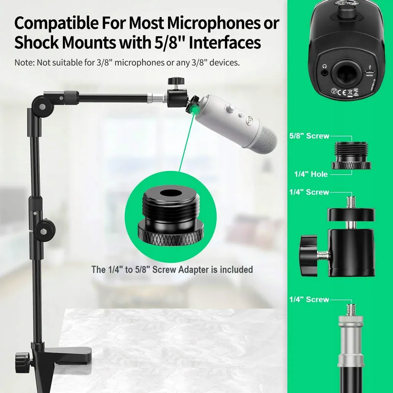 KDD Camerahouder 63cm Telefoonhouder Microfoon 360° — foto 5