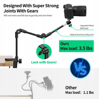 KDD Camerahouder 63cm Telefoonhouder Microfoon 360° — miniatuur 4