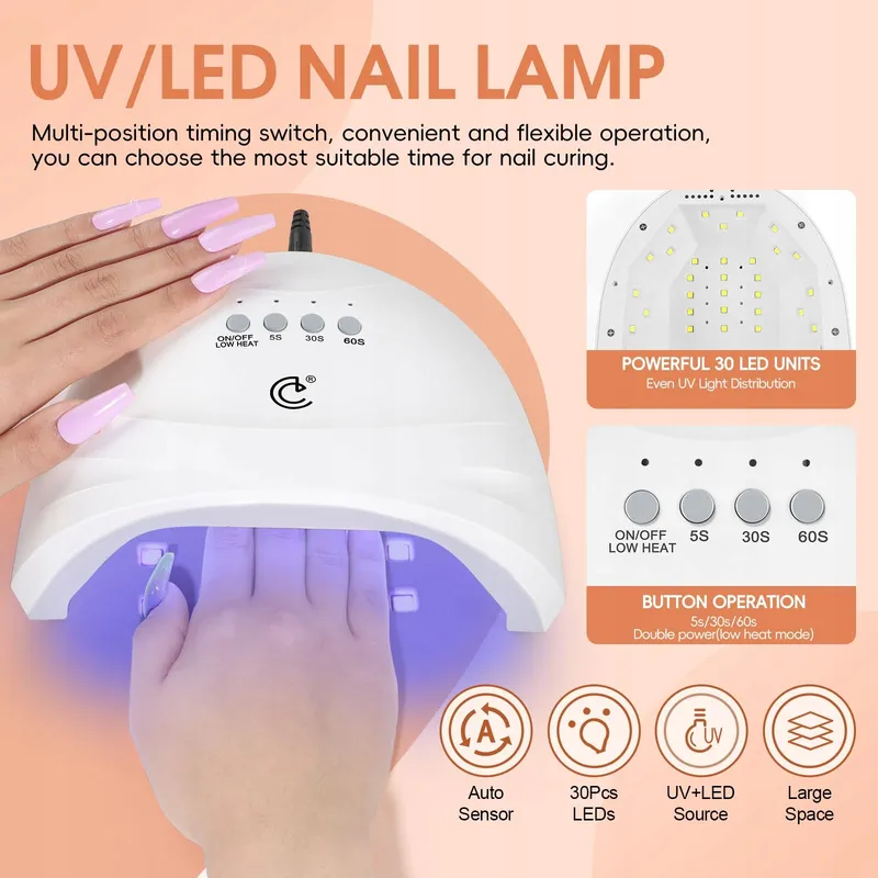 COSCELIA UV Nagellak Set met Lamp 35 Kleuren Vijl Base Top — foto 7