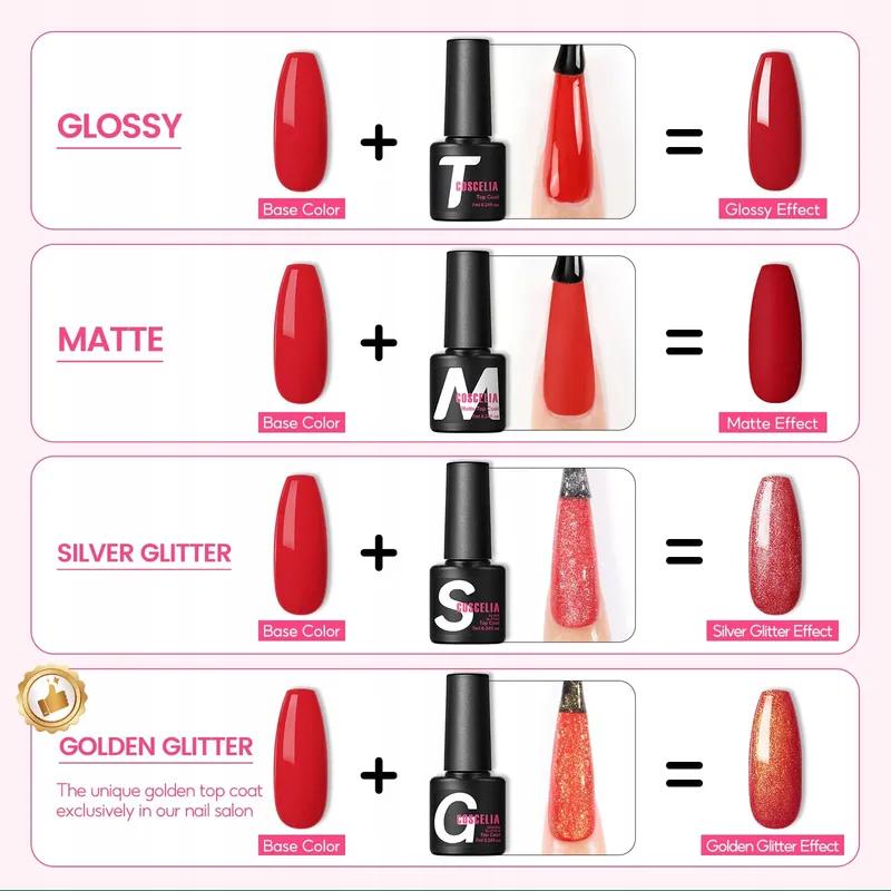 COSCELIA UV Nagellak Set met Lamp 35 Kleuren Vijl Base Top — foto 6
