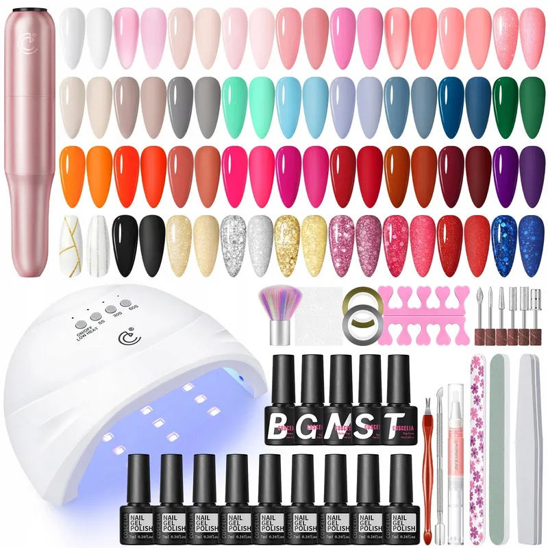 COSCELIA UV Nagellak Set met Lamp 35 Kleuren Vijl Base Top — foto 1