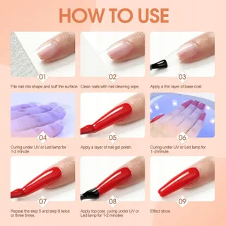 COSCELIA UV Nagellak Set met Lamp 35 Kleuren Vijl Base Top — miniatuur 9