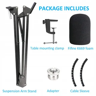 YOUSHARES K669 Microfoonarm met Popbescherming Boom Arm — miniatuur 7