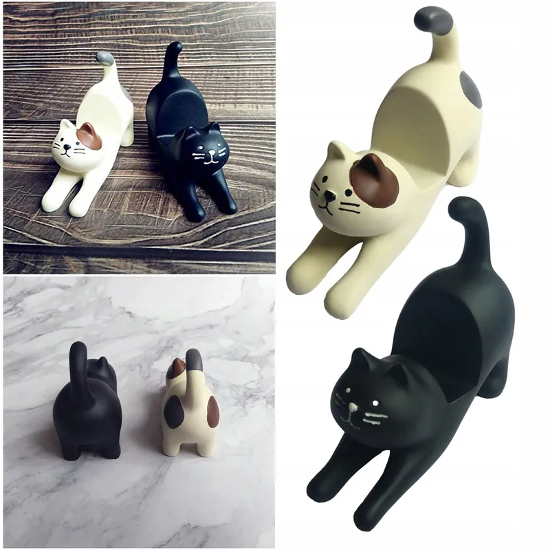 HYXODJY Telefoonhouder Zwarte Kat Bureaustandaard Decoratie — foto 5