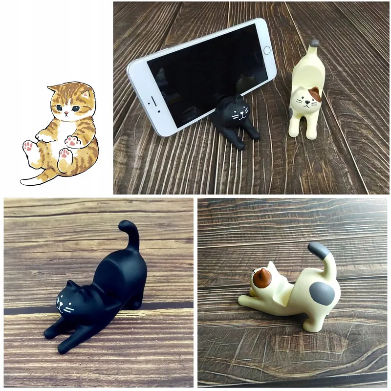 HYXODJY Telefoonhouder Zwarte Kat Bureaustandaard Decoratie — foto 3