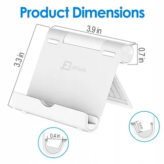 JETech Verstelbare Tabletstandaard iPad Galaxy Tab Zilver — miniatuur 3