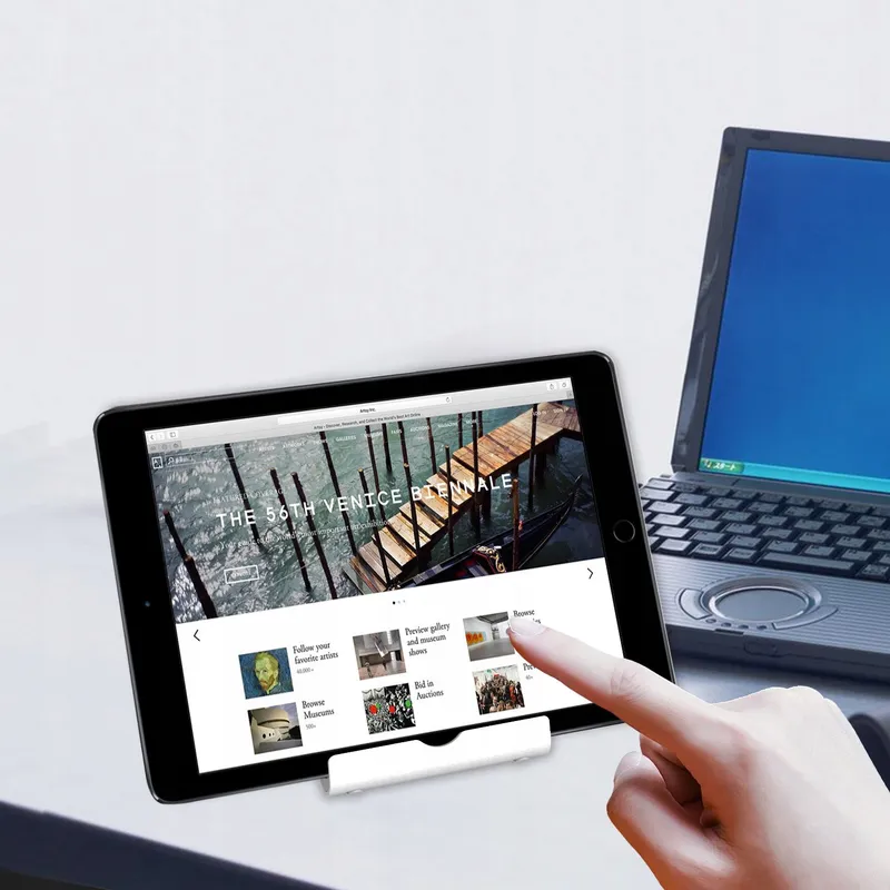 JETech Verstelbare Tabletstandaard iPad Galaxy Tab Zilver — foto 2